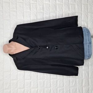 LORD & TAYLOR Silk Black Blazer 3/4 Sleeve Jacket
